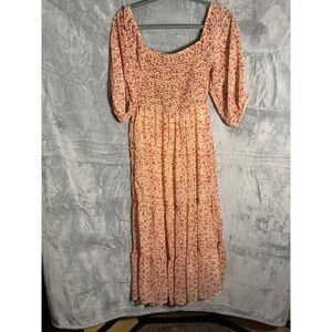 Urban Outfitters maxi dress size S-P Floral‎ Print Square Neck Smocked Tiered